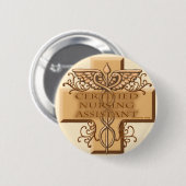 Cross Caduceus CNA Nurse Button (Vorne & Hinten)
