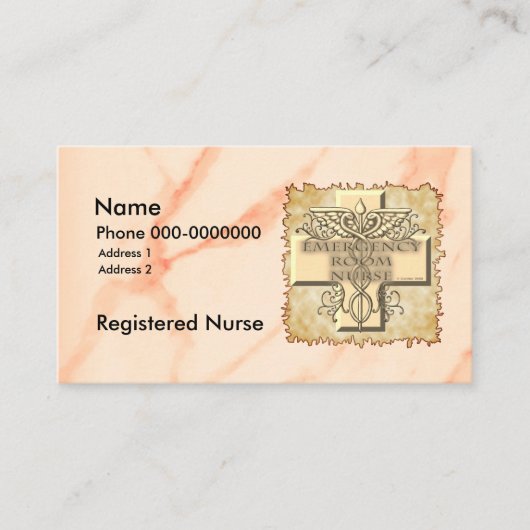 Cross Caduceus ER Nurse Visitenkarte (Vorderseite)