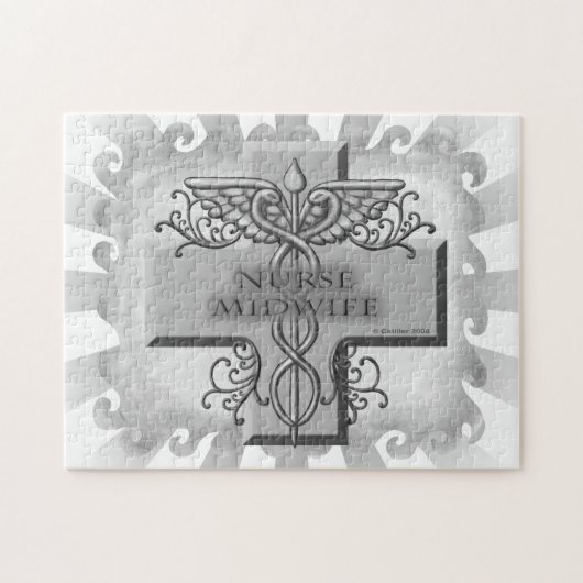 Cross Caduceus Nurse Midfrau Puzzle (Horizontal)