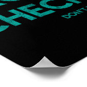 Cross Check. Don't Blow It Funny Quote Flight Atte Poster (Ecke)