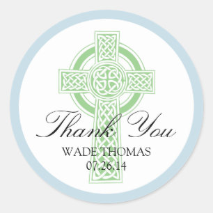 CROSS Christening, Dusche oder Erste Kommune Runder Aufkleber