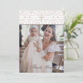 Cross Christian Baptism Photo Thank You Card Dankeskarte (Stehend Vorderseite)