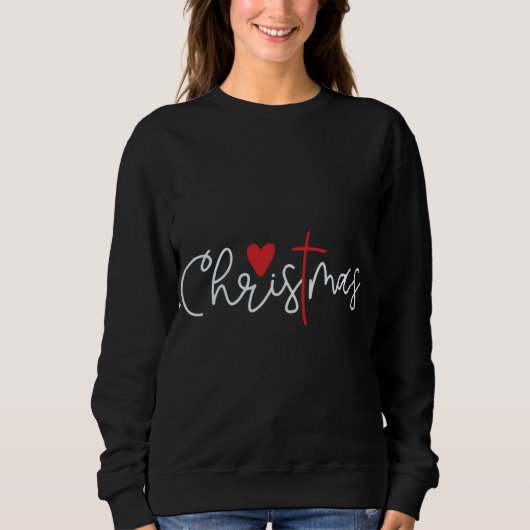 Cross Christmas Niedlich X-Mas Pajama Christlich J Sweatshirt (Vorderseite)