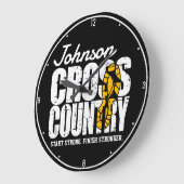 Cross Country ADD TEXT Runner Running Team Player Große Wanduhr (Winkel)