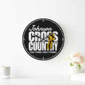 Cross Country ADD TEXT Runner Running Team Player Große Wanduhr (Zuhause)