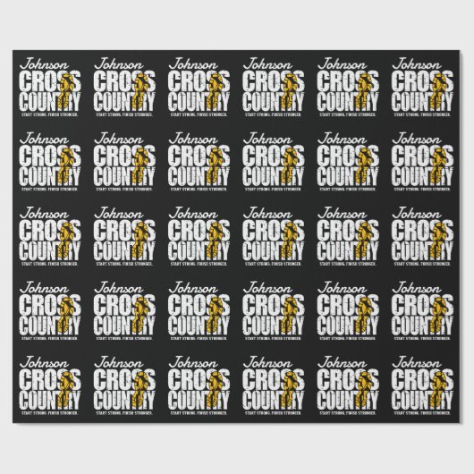 Cross Country ADT TEXT Runner, der Team Player läu Geschenkpapier (Flach)