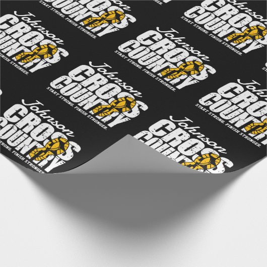 Cross Country ADT TEXT Runner, der Team Player läu Geschenkpapier (Ecke)