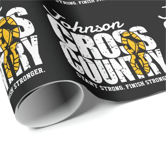 Cross Country ADT TEXT Runner, der Team Player läu Geschenkpapier (Rolleneckpunkt)