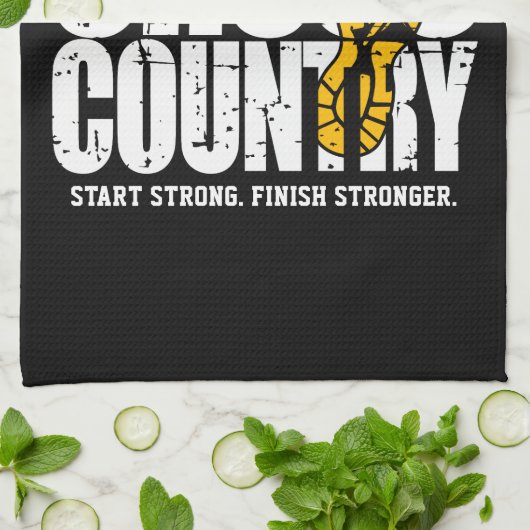 Cross Country ADT TEXT Runner, der Team Player läu Geschirrtuch (Gefaltet)