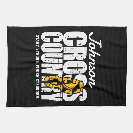 Cross Country ADT TEXT Runner, der Team Player läu Geschirrtuch (Horizontal)