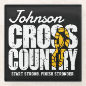 Cross Country ADT TEXT Runner, der Team Player läu Glasuntersetzer (Vorderseite)