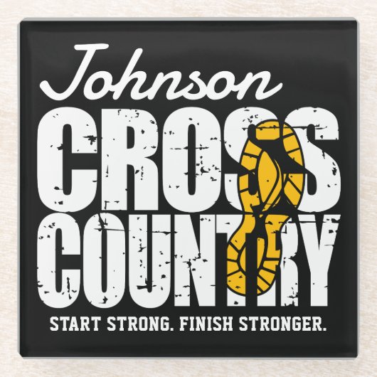 Cross Country ADT TEXT Runner, der Team Player läu Glasuntersetzer (Vorderseite)