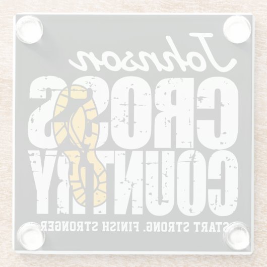 Cross Country ADT TEXT Runner, der Team Player läu Glasuntersetzer (Rückseite)