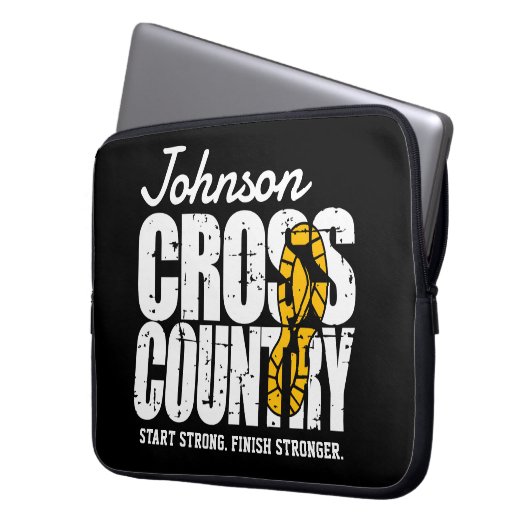 Cross Country ADT TEXT Runner, der Team Player läu Laptopschutzhülle (Vorderseite Links)