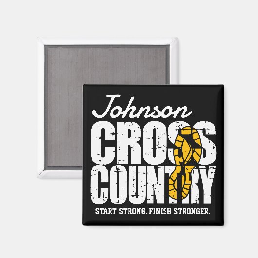 Cross Country ADT TEXT Runner, der Team Player läu Magnet (Vorderseite/Rückseite)