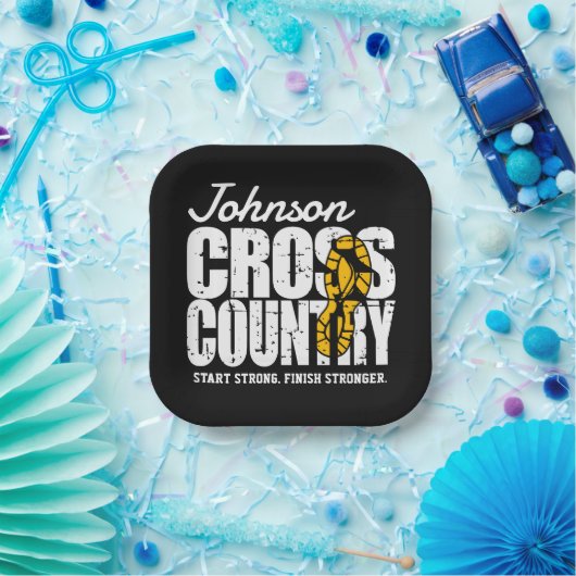 Cross Country ADT TEXT Runner, der Team Player läu Pappteller (Party)