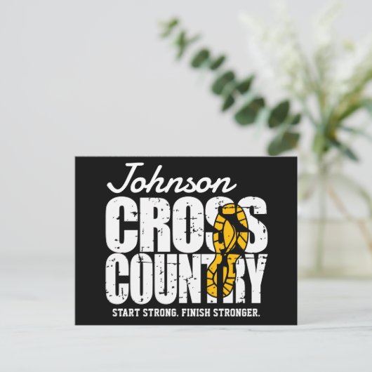 Cross Country ADT TEXT Runner, der Team Player läu Postkarte (Stehend Vorderseite)