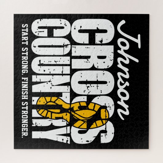 Cross Country ADT TEXT Runner, der Team Player läu Puzzle (Horizontal)