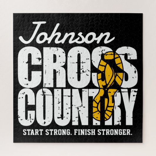 Cross Country ADT TEXT Runner, der Team Player läu Puzzle (Vertikal)