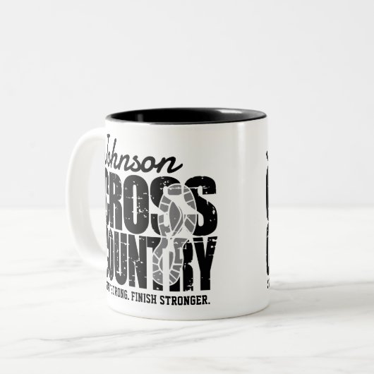 Cross Country ADT TEXT Runner, der Team Player läu Zweifarbige Tasse (Vorderseite Links)