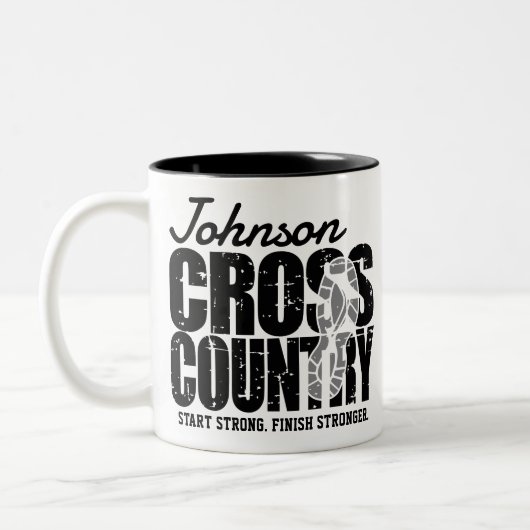 Cross Country ADT TEXT Runner, der Team Player läu Zweifarbige Tasse (Links)