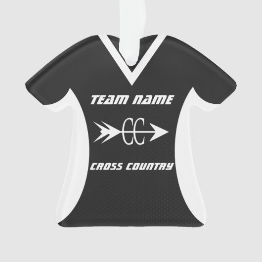 Cross Country Black Sports Jersey Foto Ornament (Vorderseite)