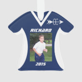 Cross Country Blue Sports Jersey Foto Ornament (Rückseite)