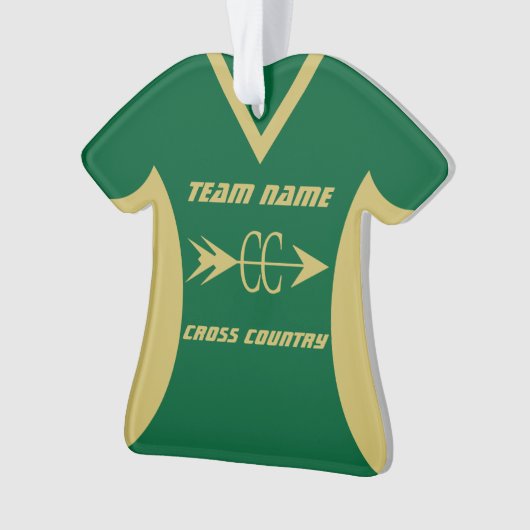Cross Country Gold Sports Jersey Ornament (Vorderseite)
