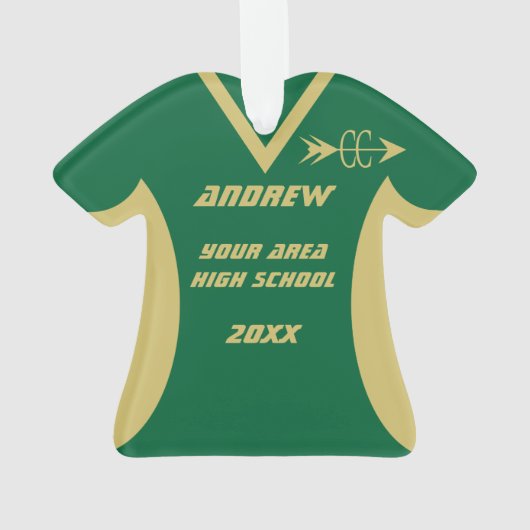 Cross Country Gold Sports Jersey Ornament (Rückseite)