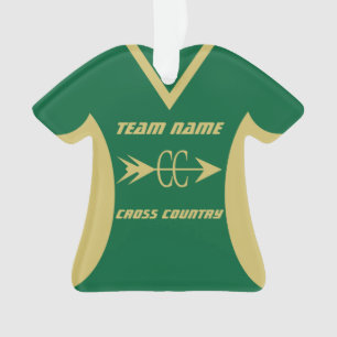 Cross Country Gold Sports Jersey Ornament