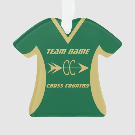 Cross Country Gold Sports Jersey Ornament (Vorderseite)