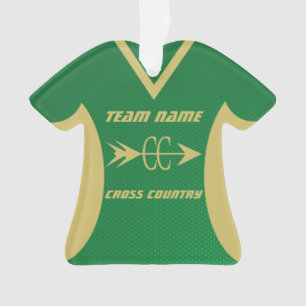 Cross Country Green und Gold Sports Jersey Ornament