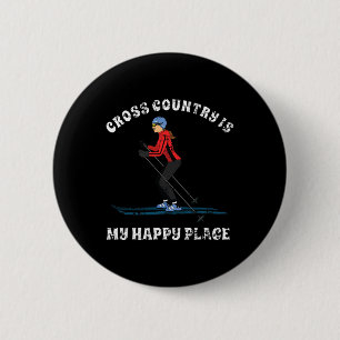 Cross Country ist mein glücklicher Ort Ski Liebhab Button