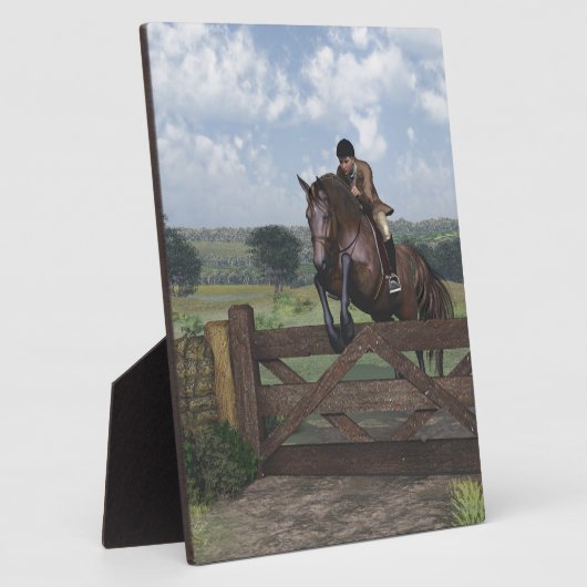 Cross Country - Jumping Horse Plaque Fotoplatte (Seite)