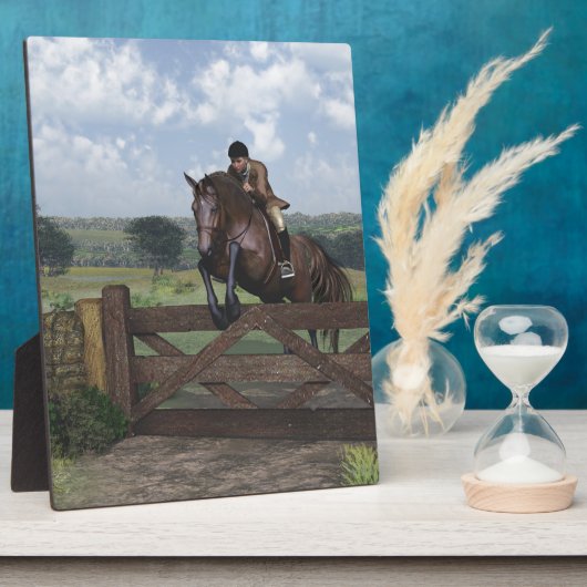 Cross Country - Jumping Horse Plaque Fotoplatte (Seite)