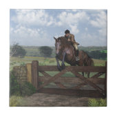 Cross Country - Jumping Horse Tile Fliese (Vorderseite)