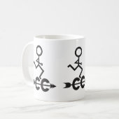 Cross Country © Läufer-Muster und Pfeil-Emblem Kaffeetasse (Vorderseite Links)