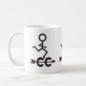 Cross Country © Läufer-Muster und Pfeil-Emblem Kaffeetasse (Links)