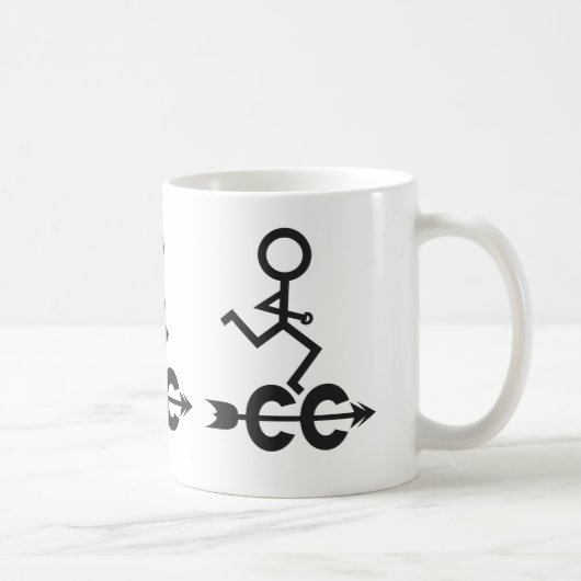 Cross Country © Läufer-Muster und Pfeil-Emblem Kaffeetasse (Rechts)