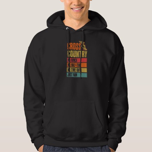 Cross Country No Bench keine halbe Zeit keine Time Hoodie (Vorderseite)