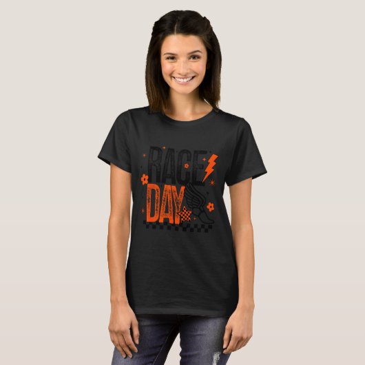 Cross Country Race Day Runner Track And Field Oran T-Shirt (Vorne ganz)