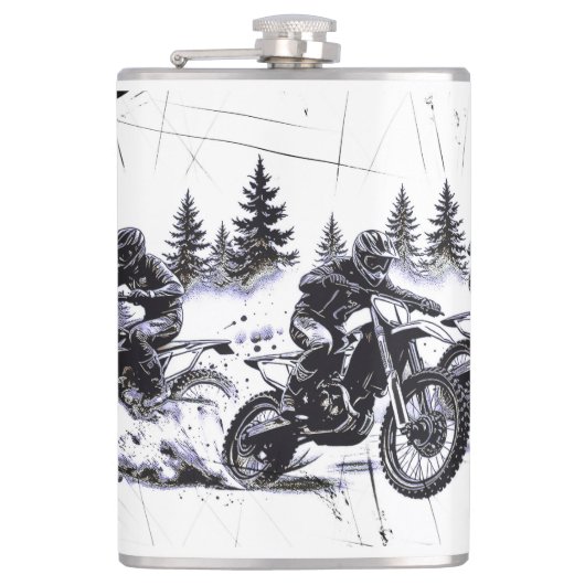 Cross Country Racing - Motocross Racing Flachmann (Vorderseite)