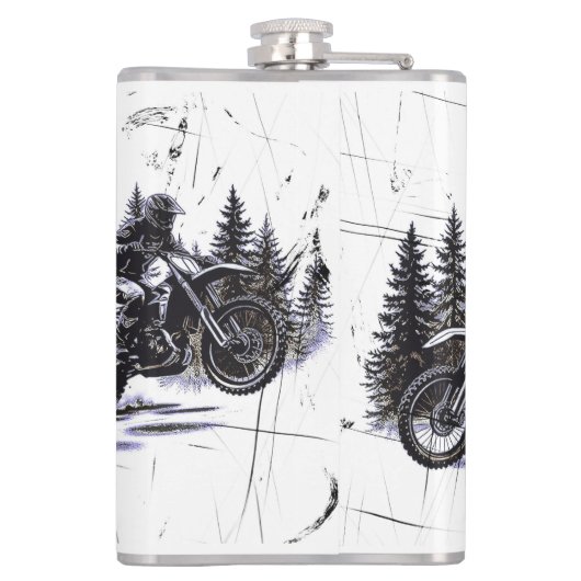 Cross Country Racing - Motocross Racing Flachmann (Rückseite)