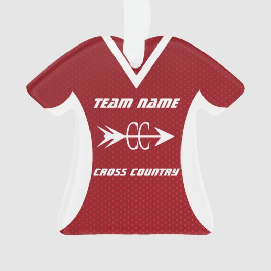 Cross Country Red Sports Jersey Ornament (Vorderseite)