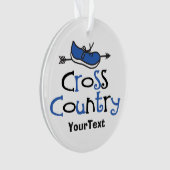 Cross Country Runner Blue Shoe© Custom Front/Back Ornament (Vorderseite)