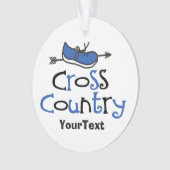 Cross Country Runner Blue Shoe© Custom Front/Back Ornament (Vorderseite)