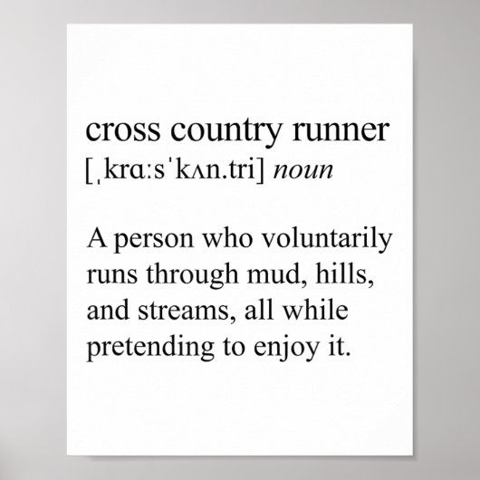 Cross Country Runner Definition, Xc Running  Poster (Vorne)