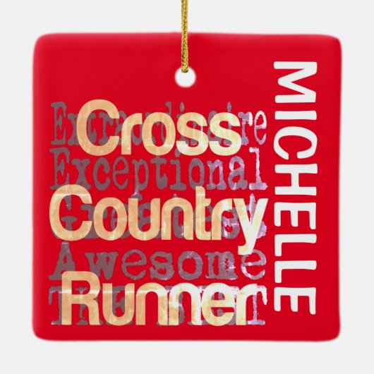 Cross Country Runner Extraordinaire CUSTOM Keramikornament (Rückseite)