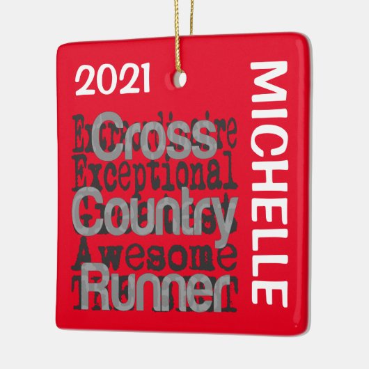 Cross Country Runner Extraordinaire CUSTOM Keramikornament (Links)