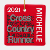 Cross Country Runner Extraordinaire CUSTOM Keramikornament (Rückseite)